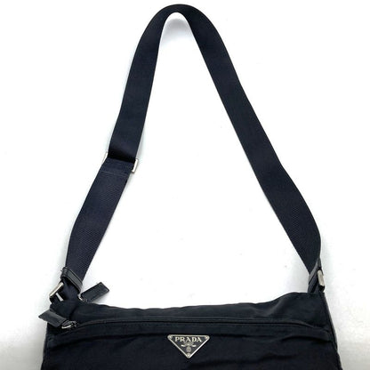 Prada Shoulder Bag Crossbody Black Nylon Women Men