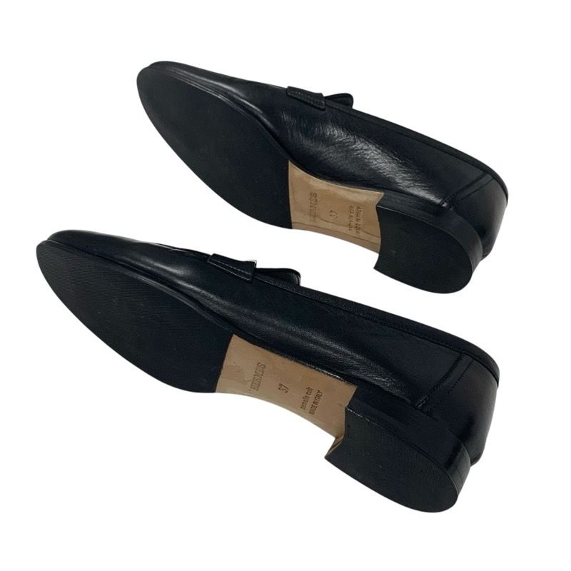 Hermes Paris Loafer Leather Shoes Leather Black Silver Hhardware Moccasin Flat