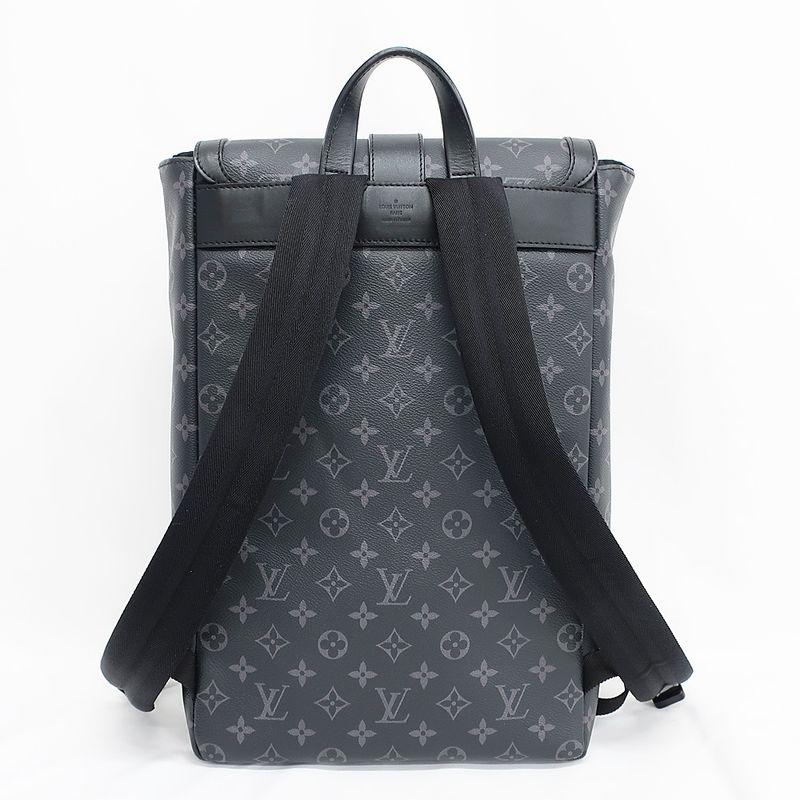 Louis Vuitton Saumur Backpack Rucksack M45913 Black Monogram Eclipse