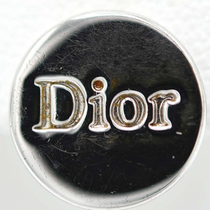 Christian DIOR Earrings Logo Silver Color Approx 3 G Accessories H2681