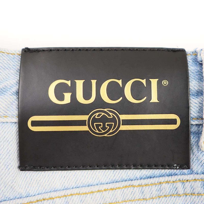 Gucci Straight Leg Horsebit Denim Pants 666799 Xdbyd Indigo 26