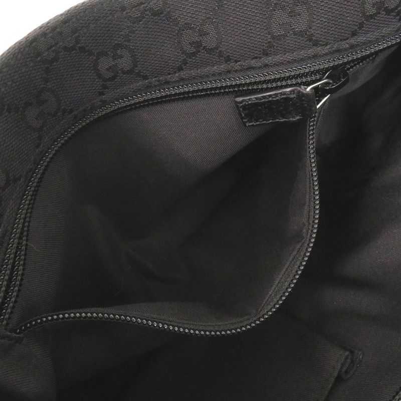 Gucci Sherry Line 189749 GG Canvas Leather Black Shoulder Bag Black 1412 Gucci