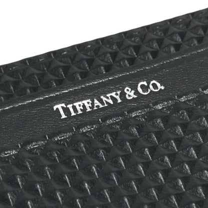 Tiffany & Co Card Case In Diamond Point Leather Black