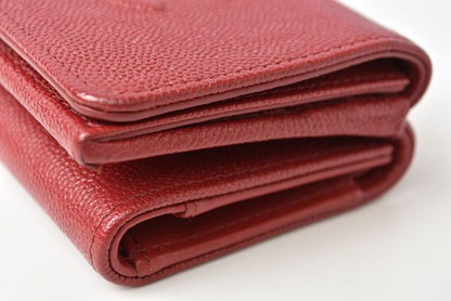 Chanel Mini Wallet Trifold Wallet Chanel Wallet Coco Mark Caviar Skin Dah Cles