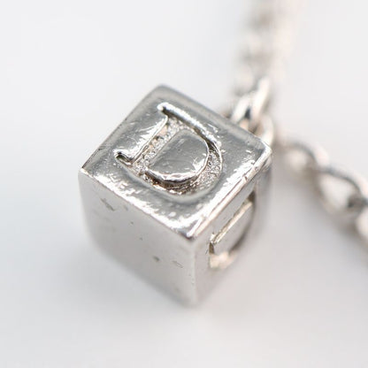 Christian DIOR Bracelet Cube 4charm Approx 5.9g Silver Color Accessories Bag