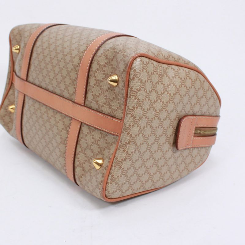 Celine Macadam Leather X PVC Beige Handbag Gold