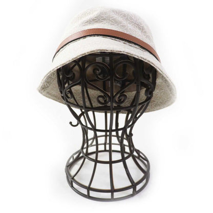 LOEWE Cotton Polyester Calf Leather Anagram Jacquard Hat / Bucket Hat Beige