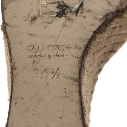 Gucci Wedge Sole Horsebit Sandals 414965 Gold 36 1 2