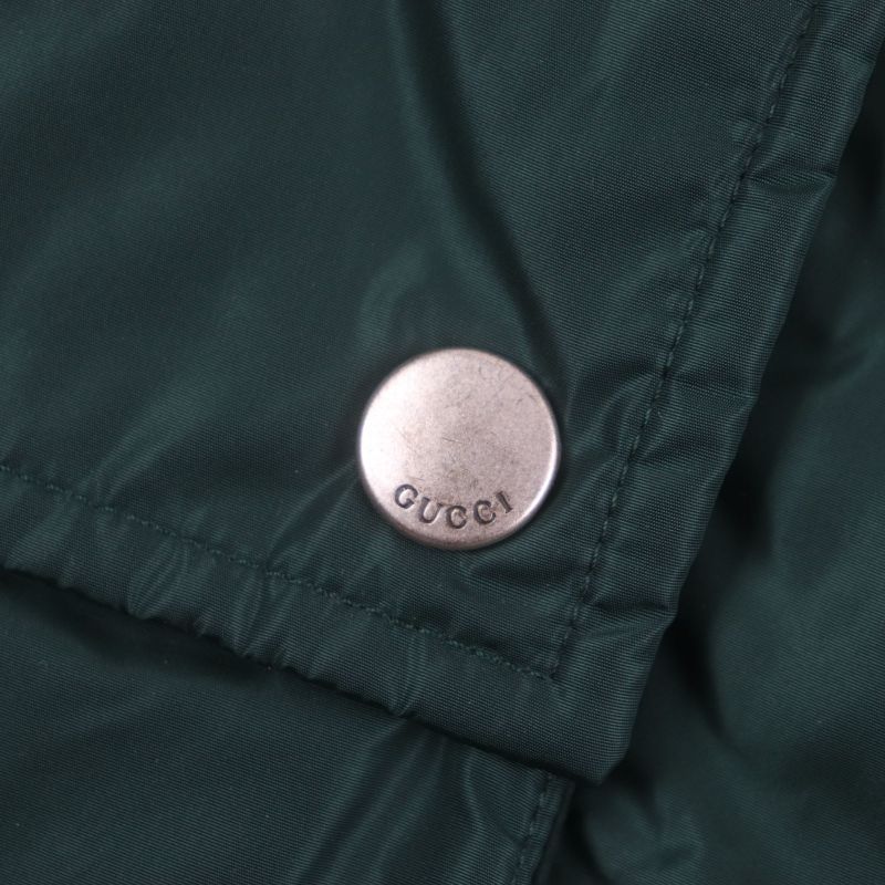 Gucci 590746 GG Pattern Hooded Cotton Double Zip Up Coat Mountain Hoodie Green