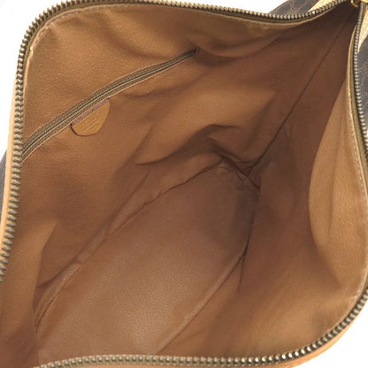 Celine Shoulder Bag Macadam PVC Leather Brown Gold Hardware Brown