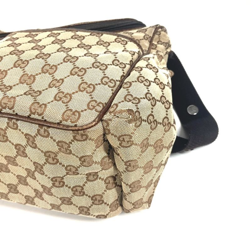 Gucci Shoulder Bag GG Mother's Bag 123326 GG Canvas/leather Beige