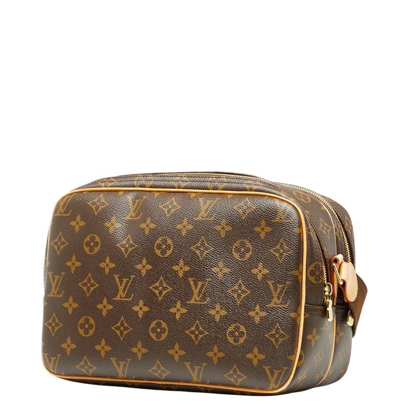 Louis Vuitton Monogram Reporter PM Crossbody Shoulder Bag M45254 Brown PVC