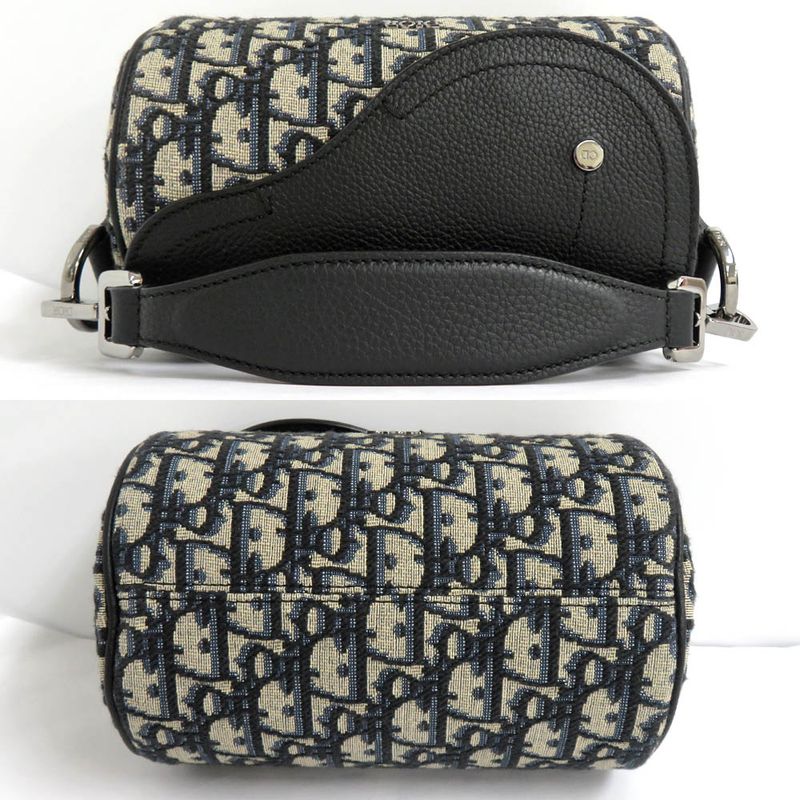 Dior Saddle Lola Mini Bag Oblique 1adp0262yky Black Calfskin Shoulder