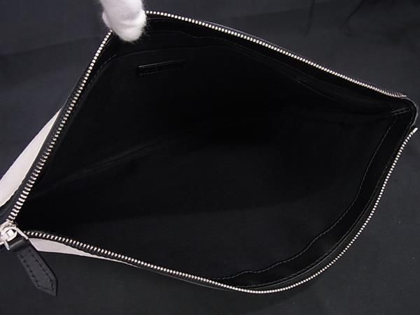 Balenciaga 373840 Canvas And Leather Clutch Bag Second Bag Ivory And Black