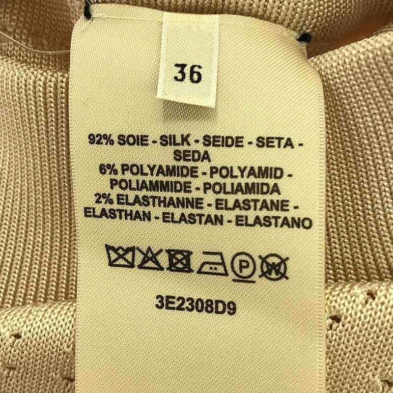 Hermes Brid De Gala Silk Perforated Knit Skirt - 36 - Beige - Women's
