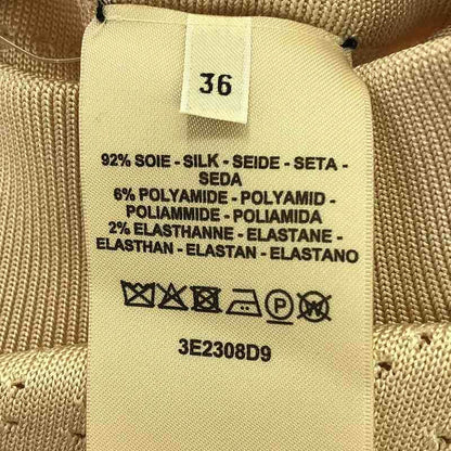Hermes Brid De Gala Silk Perforated Knit Skirt - 36 - Beige - Women's