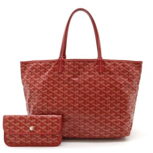 Goyard St Louis PM Red Shoulder Tote Bag & Pouch Goyardine Saint Louis Purse