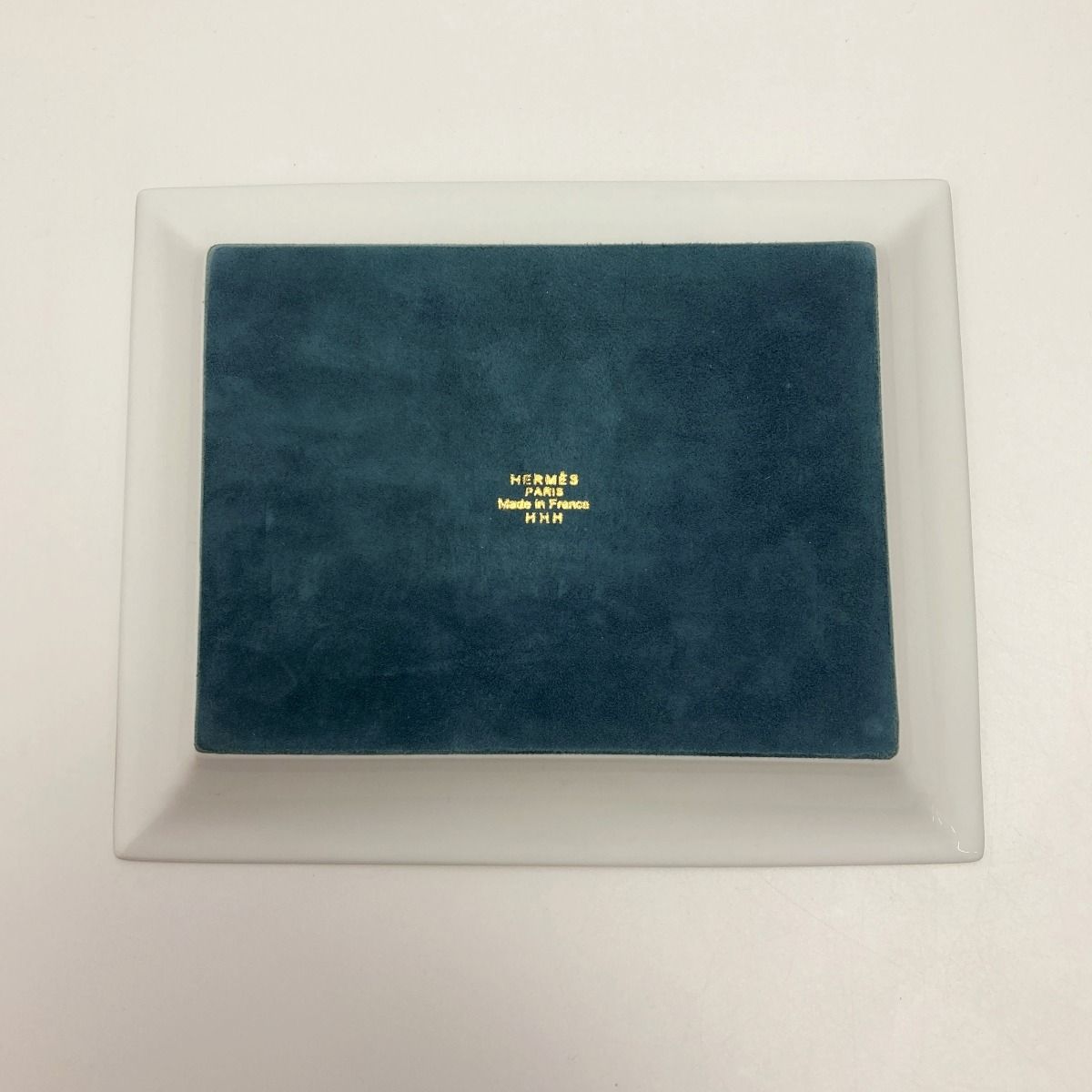 Hermes Chevaldrian Viduposh Square Plate Horse Porcelain Accessory Case Box