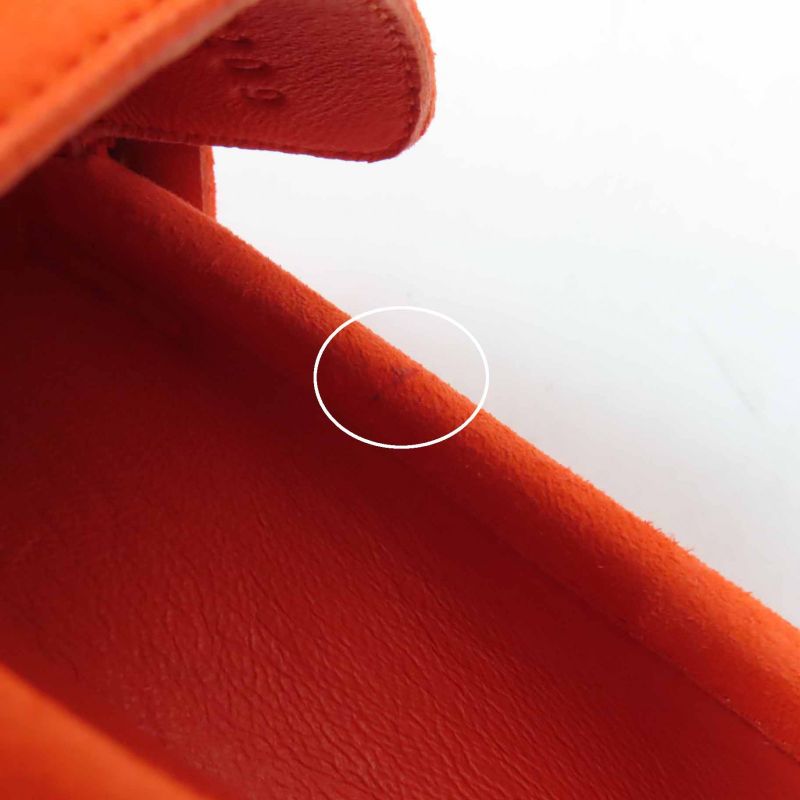 Hermes Moccasins Paris Constance Chevre Velours Loafers Orange 37 With Box And