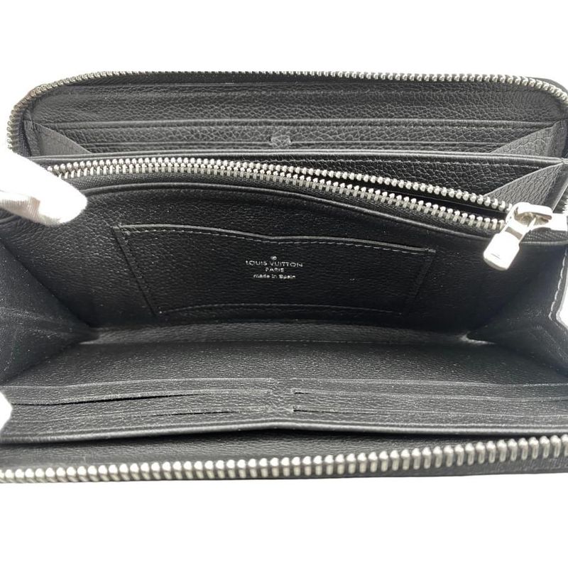 Louis Vuitton M62622 Zippy Lock Me Black Round Zipper Long Wallet Silver