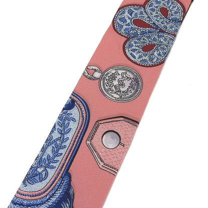 Hermes Twille Scarf 100% Silk Pink Red Blue Multicolor Small Accessories Ladies
