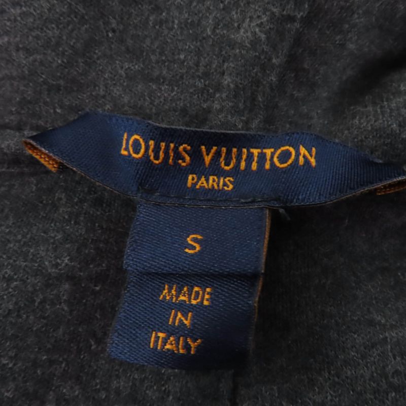 Louis Vuitton 20AW Cotton Monogram Sleeveless Hoodie Top Dark Grey S Made In