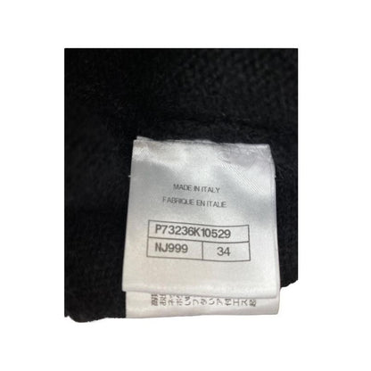 E-md516 Chanel Knitwear Coconage Collection Knit Top High Neck Black White 34