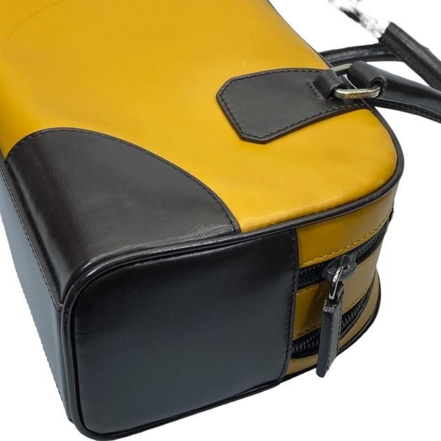 Prada Bow Ring Bag Handbag Tote Bag Handbag Logo Leather Yellow Brown