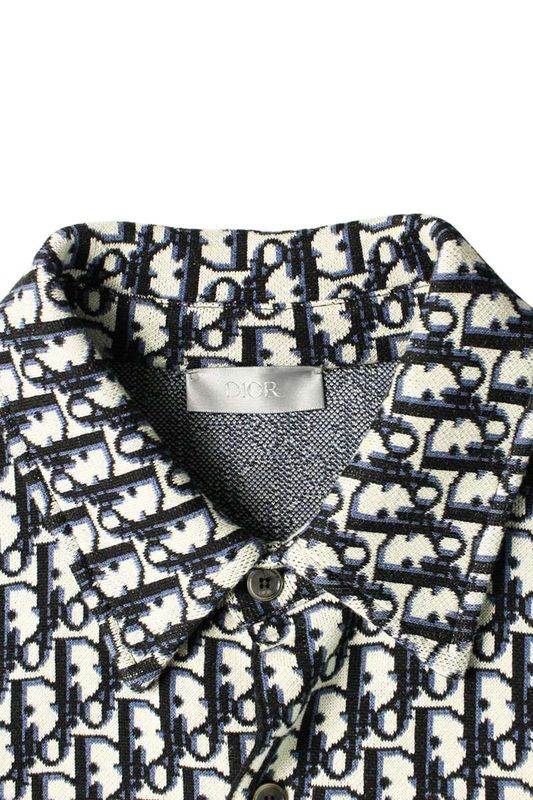 Dior 023m550at099 Obscure Pattern Allover Knit Long Sleeve Shirt Men's XS