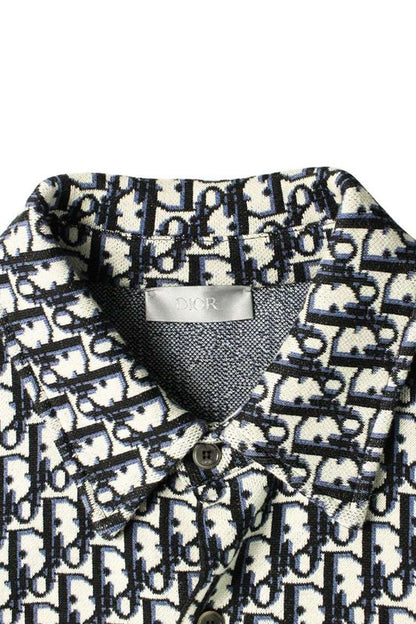 Dior 023m550at099 Obscure Pattern Allover Knit Long Sleeve Shirt Men's XS