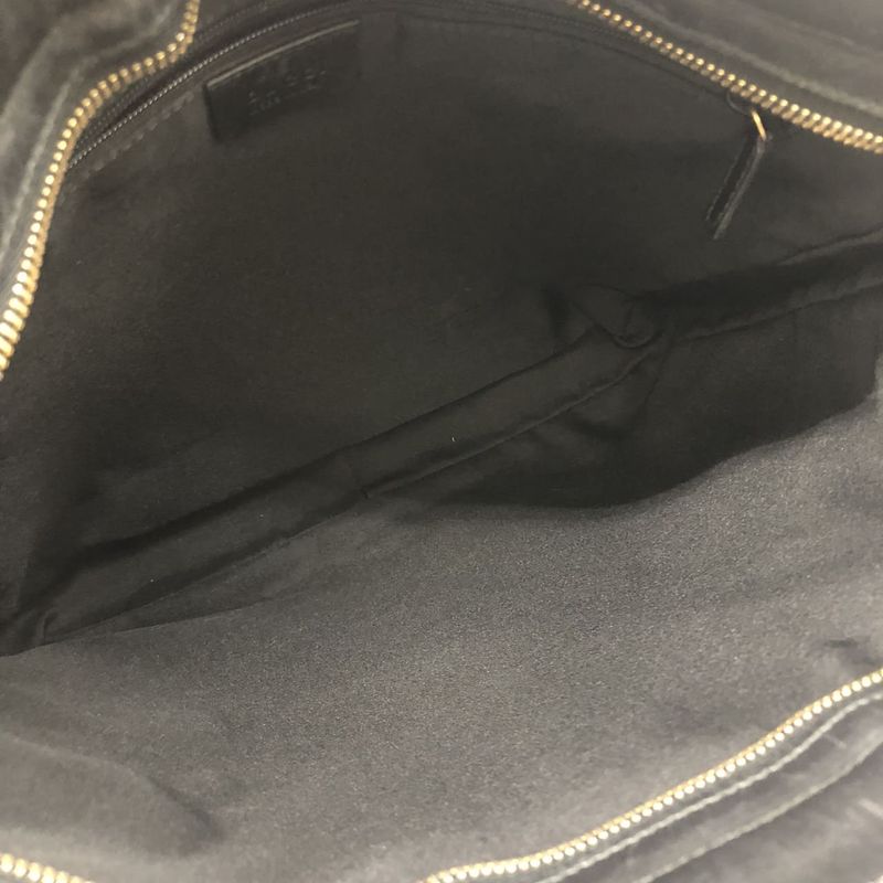 Gucci 001 4094 Shoulder Bag GG Canvas Sherry Line Black Ladies Men Fashion