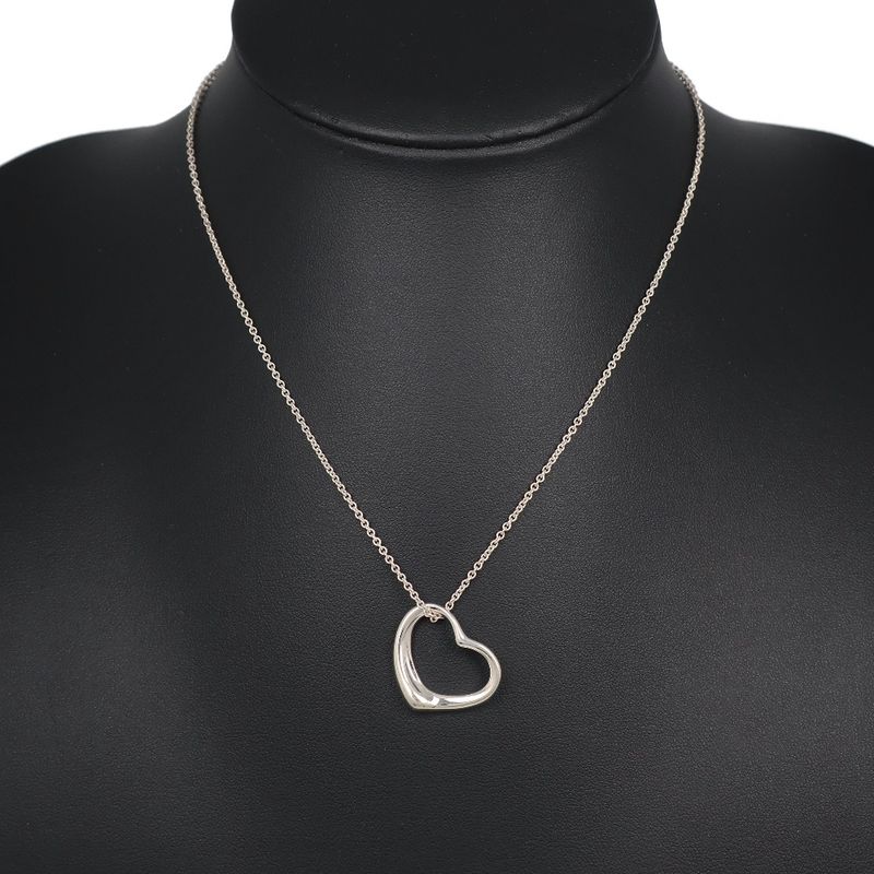 Tiffany & Co Open Heart Elsa Peretti 925 Silver Ladies 5.6g Necklace