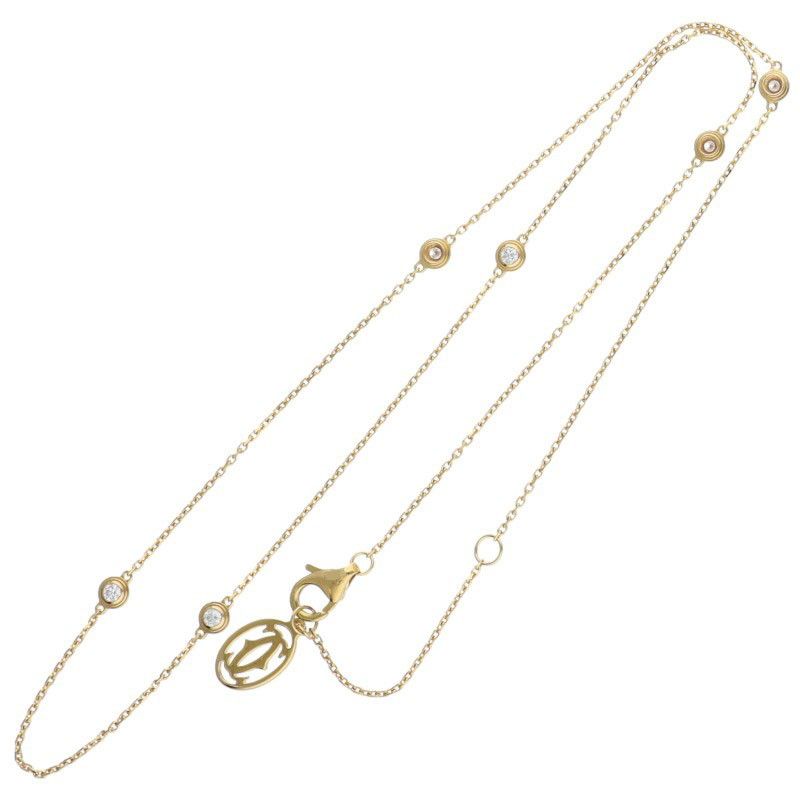 Cartier Diamants Légers De 18K Yellow Gold 6P Diamond Necklace Ladies