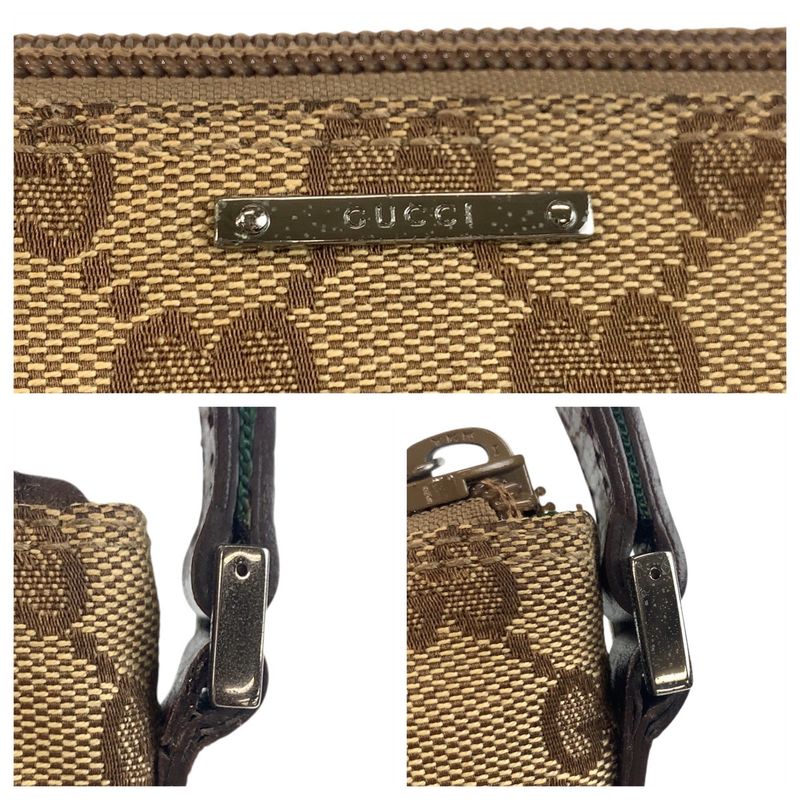 Gucci Sherry Line Beige Silver Hardware GG Canvas 141809 Handbag Accessory