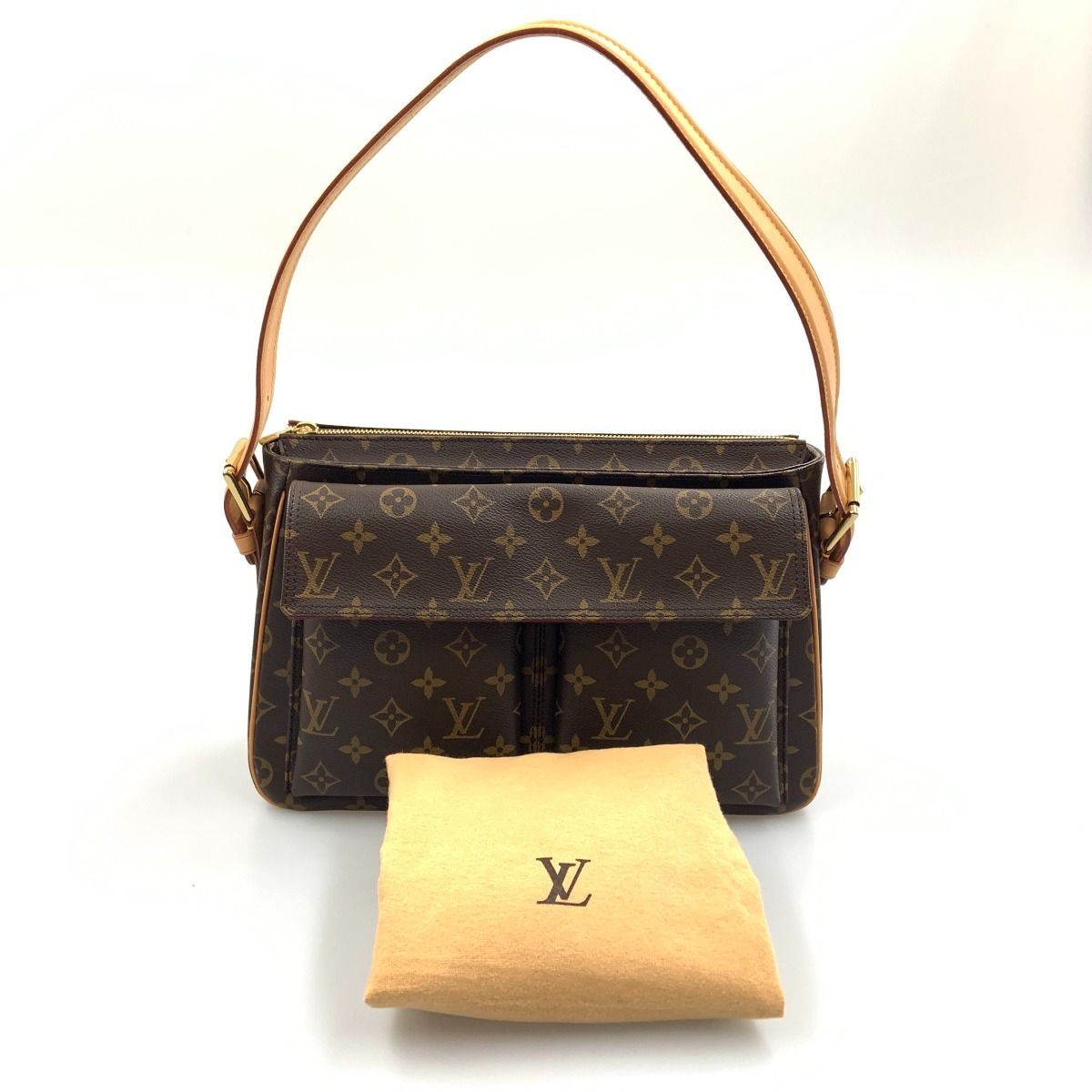 Louis Vuitton Monogram Vivacite GM Semi-Shoulder Bag M51163 Brown