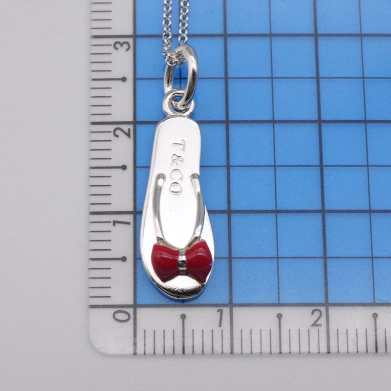 Tiffany & Co Flip Flops Silver Necklace 24-3778m