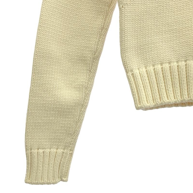 Fendi | Cotton Faux Pocket V-neck Knit | 36 | White | Women