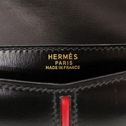 Hermes Ettrivert Box Calf Black Gold Hardware 00Q Engraved Vintage Clutch Bag