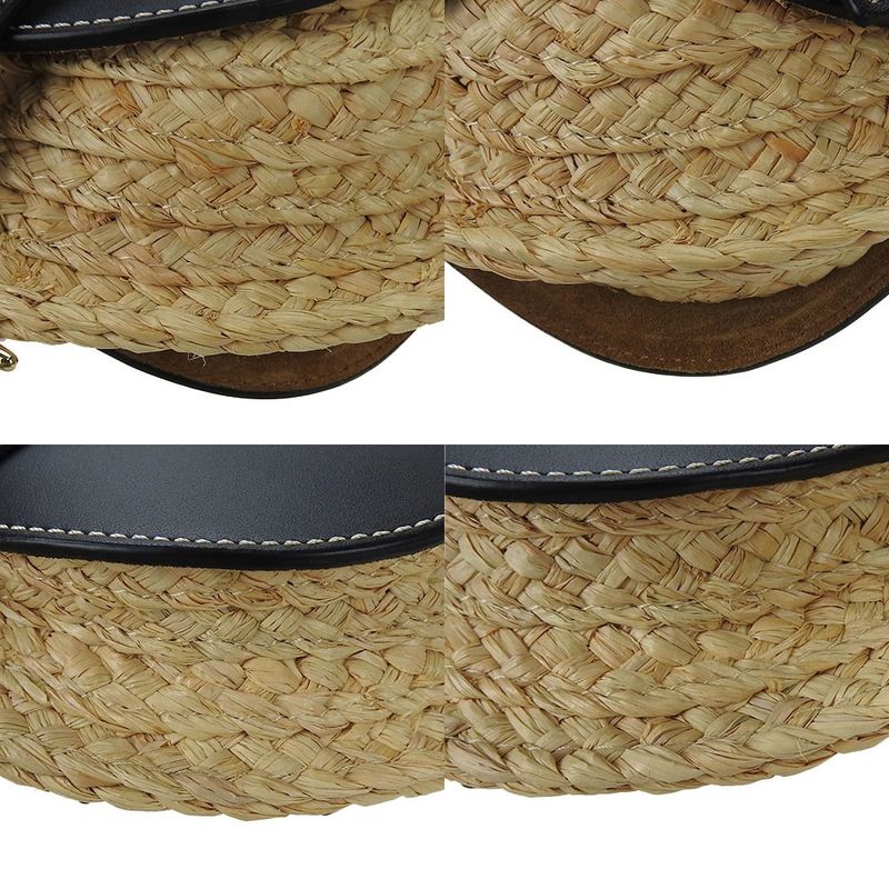 Loewe 329.13u62 Mini Gate Shoulder Bag Diagonal Pochette Ladies Leather Raffia