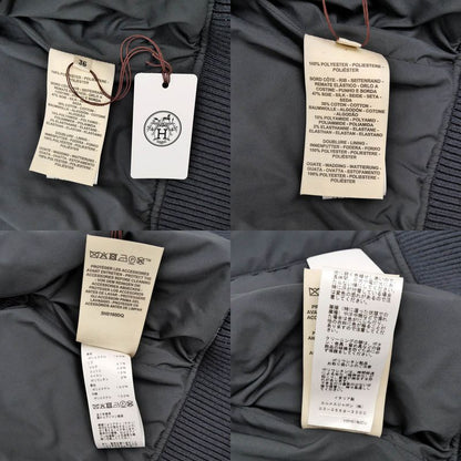 Hermes Quilted Nosleeve Bomba Jacket Black Size 36 Ladies' Women's