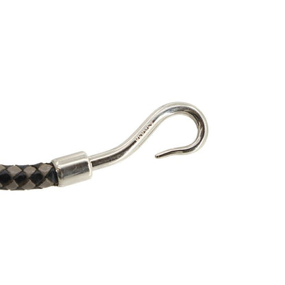 Hermes Jumbo Bracelet Choker Leather Black Gray Silver Hardware Jumbo Bracelet