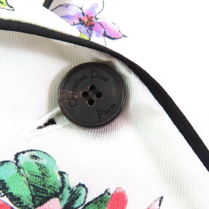 Christian DIOR 23AW 241v29a6845 100% Silk Floral Pattern Logo Button Short