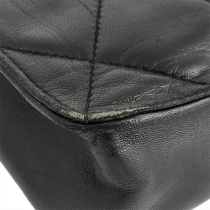 Chanel Matelasse Coco Mark Chain Shoulder Bag Lambskin Black Gold Hardware