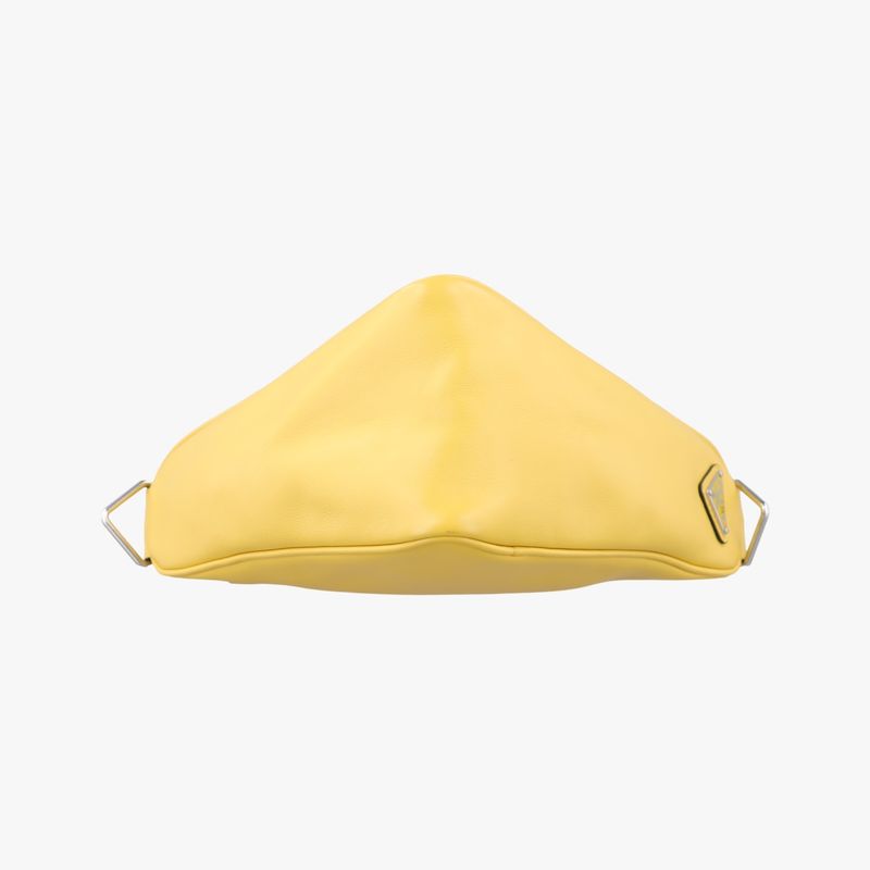 Prada Triangle Embossed Logo Yellow Leather 1bh1907/d