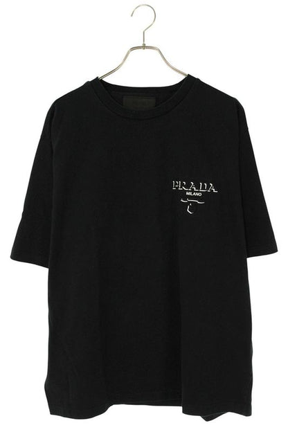 Prada 24AW Ujn896 S000 14K7 Logo Embossed T-shirt Men's XL