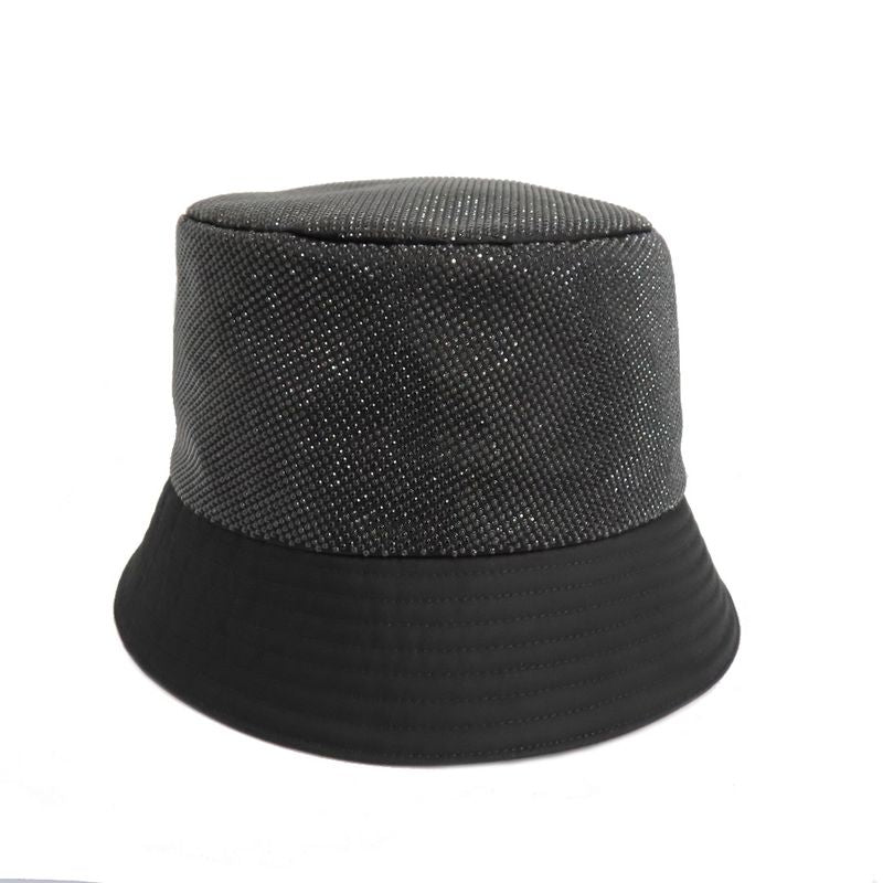 Prada Re-nylon Bucket Hat Black Studded Logo 2hc137 2D0S M Size Men's