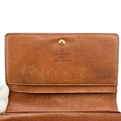 Louis Vuitton Monogram L-shaped Zipper Porte Monnaie Vie Tresor Fold
