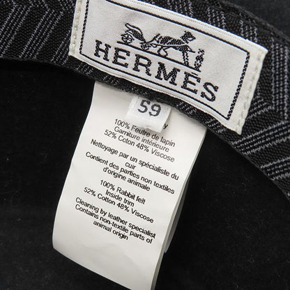 Hermes Hat Dalton Bucket Hat Wool Black #59 Black Bucket Hat Felt H [storage Bag