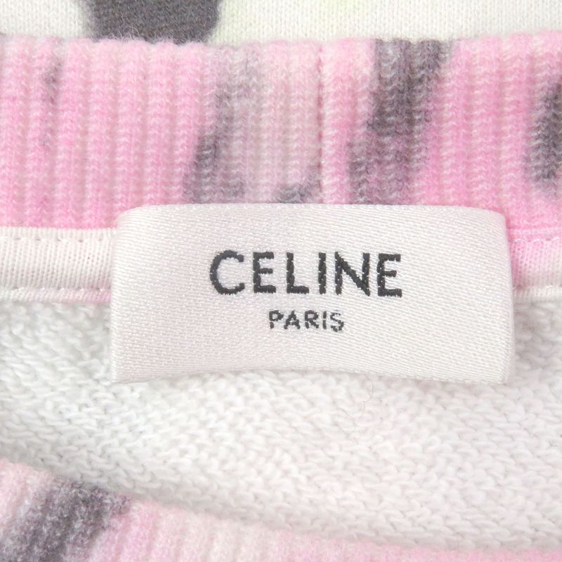 Celine 23SS 2y53c647v Loose TIE DYE Sweat Shirt Sweatshirt Pink S Made In Italy