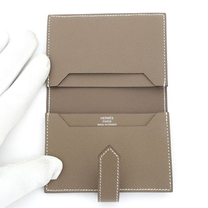 Hermes Bearn Cade Case Etoupe Silver Hardware Vo-epson W Engraved